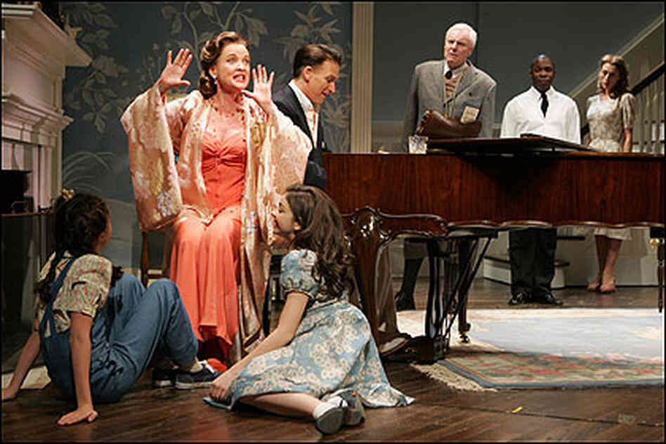 Christine Ebersole sings to the young people, a piano in the background. Christine Ebersole sings to the young people, a piano in the background.
