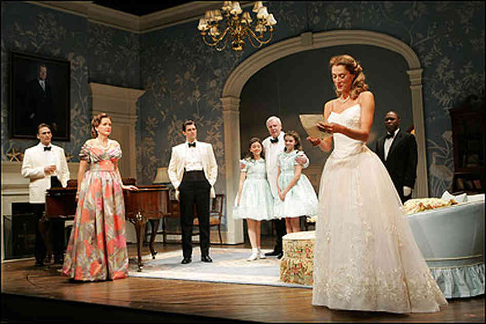 Gettelfinger, as Little Edie, receives an important telegram in Act 1. Gettelfinger, as Little Edie, receives an important telegram in Act 1.