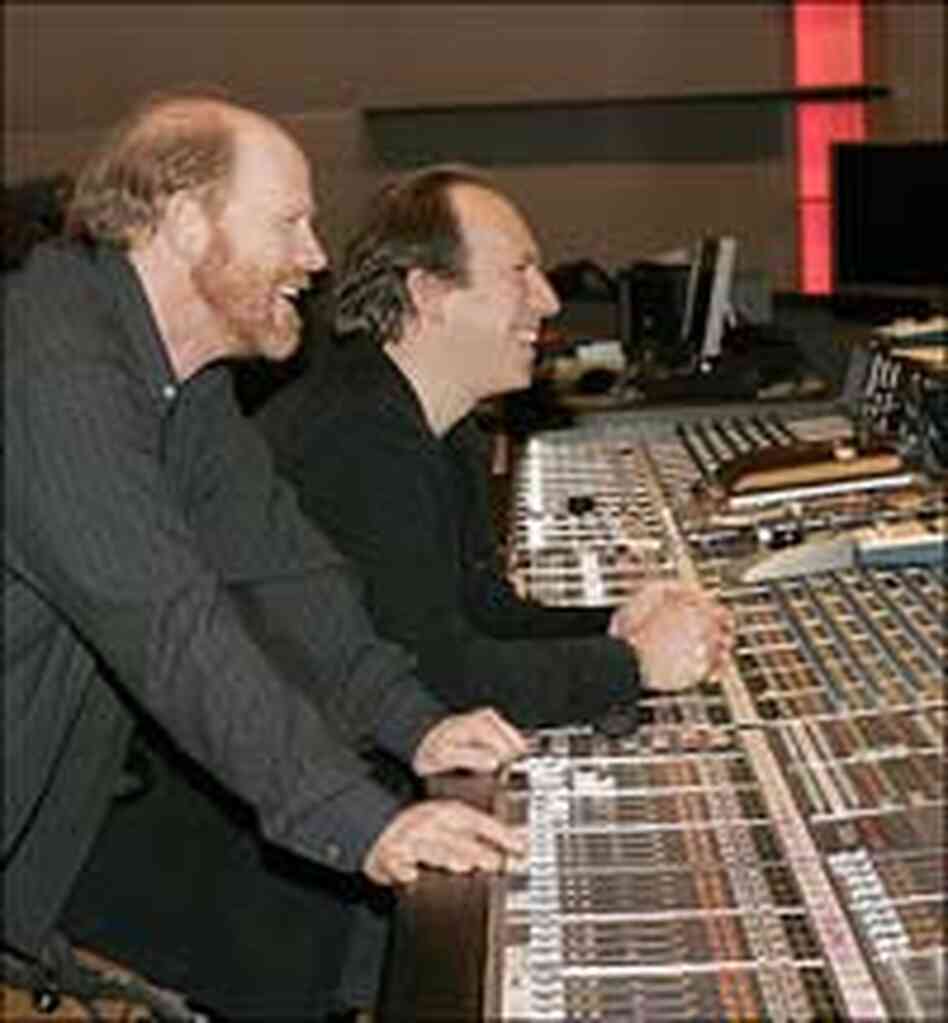 Ron Howard and Hans Zimmer in the studio.