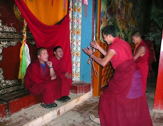 Young monks at the Songzanling monastery.