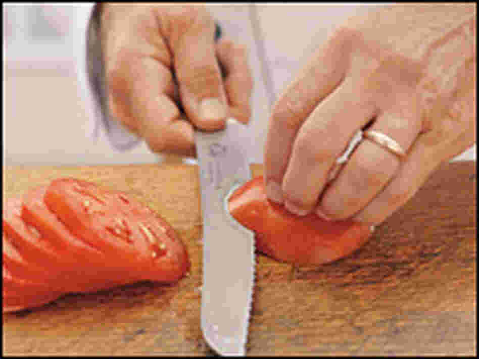Norman Weinstein shows his knife skills. Courtesy Stewart, Tabori and Chang