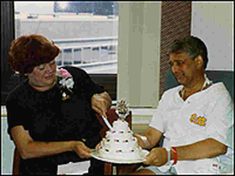 Paul Jewell and his wife, Joy, celebrating their anniversary.