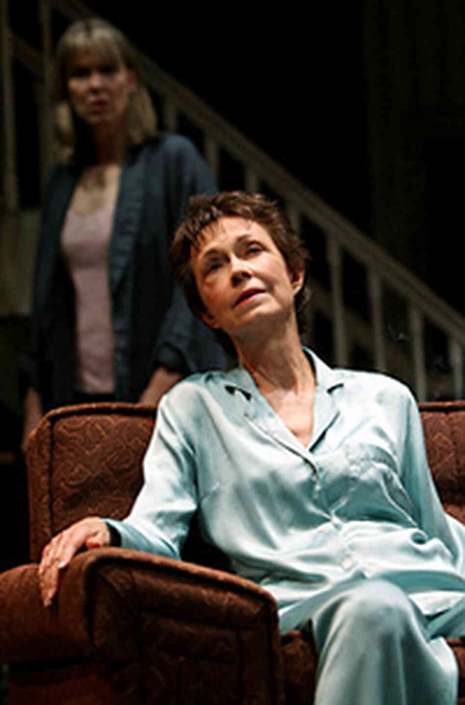 Deanna Dunagan sits on a sofa; Amy Morton hovers in the background Deanna Dunagan sits on a sofa; Amy Morton hovers in the background