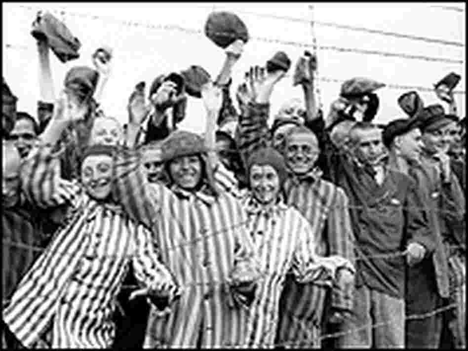 Prisoners waved to their liberators