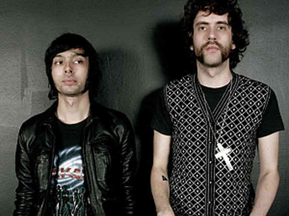 The dance music duo Justice The dance music duo Justice