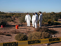 crime scene in Juarez, Mexico
