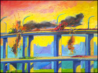Sunset Crash (1982) by Carlos Almaraz