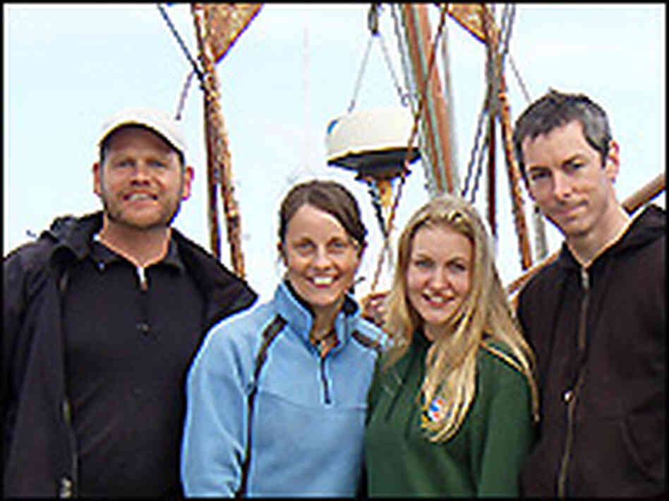 The Shetland Islands field team: Volker Deecke, Harriet Bolt, Hannah Wood and Andy Foote.