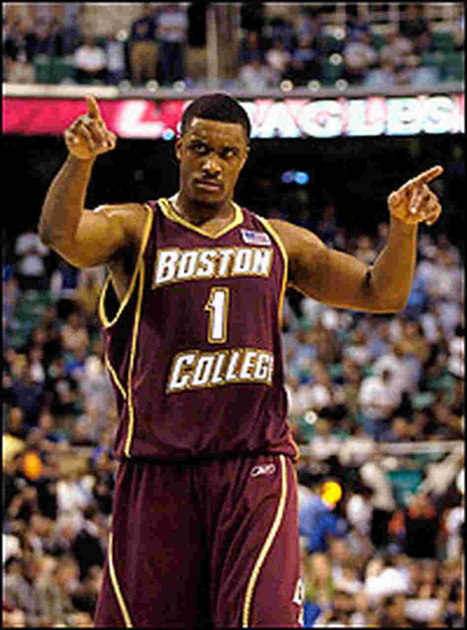 Craig Smith of Boston College looks fierce after a win.