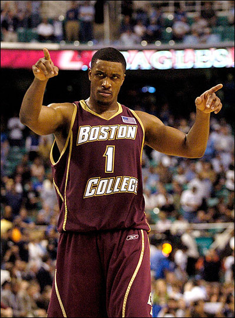 Craig Smith of Boston College looks fierce after a win.