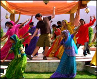Matt dances in Gurgaon, India.