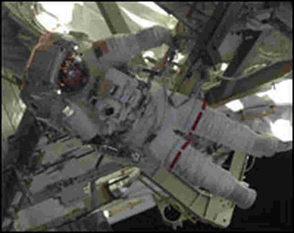 Dan Tani outside the International Space Station
