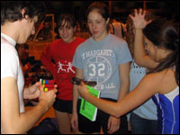 Wissemann demonstrates his Rubik's Cube skills.
