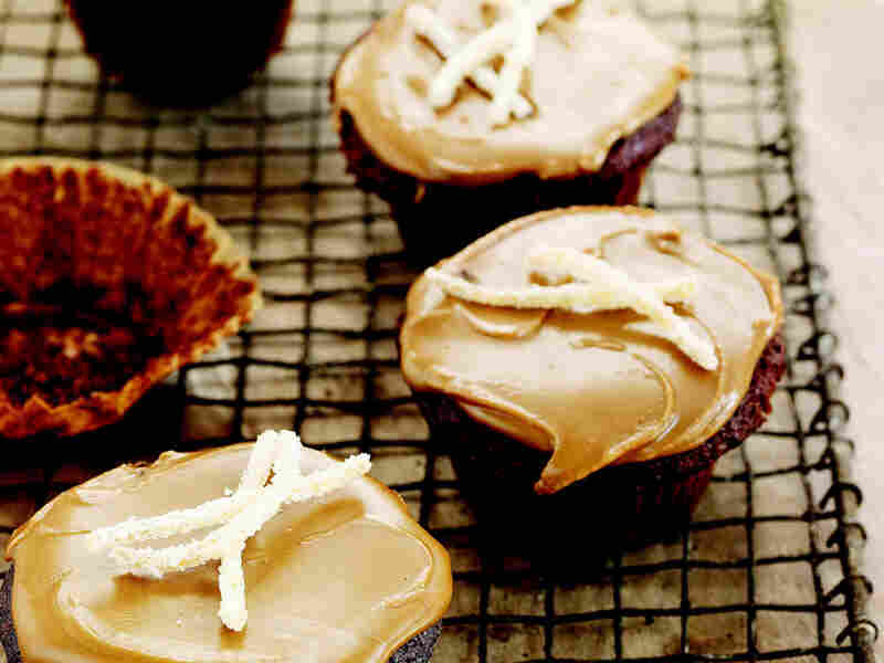 Gingerbread Cupcakes with Candied Ginger