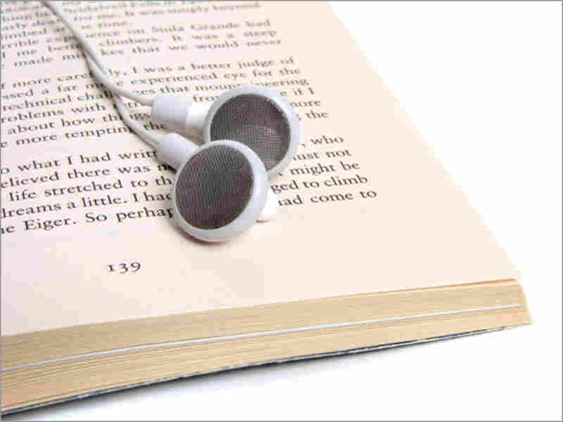 Book with headphones.