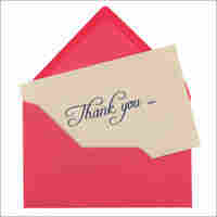 Thank you note in envelope