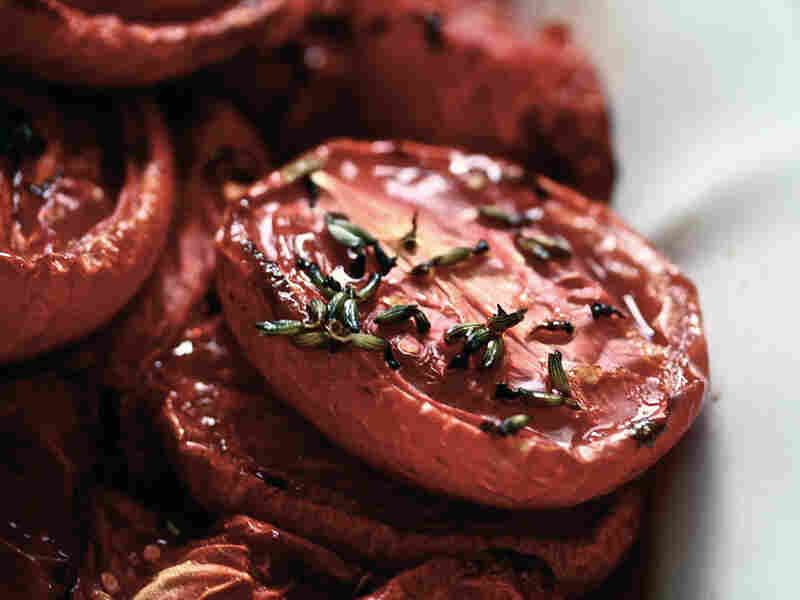 Slow-Roasted Tomatoes With Lavender And White Wine