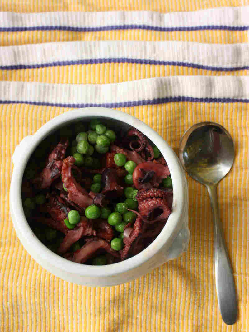 Octopus, Pea And Red Wine Stew