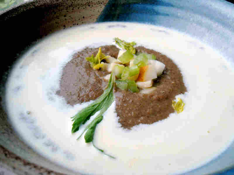 Roasted Chestnut Soup With Pear, Parmesan And Celery