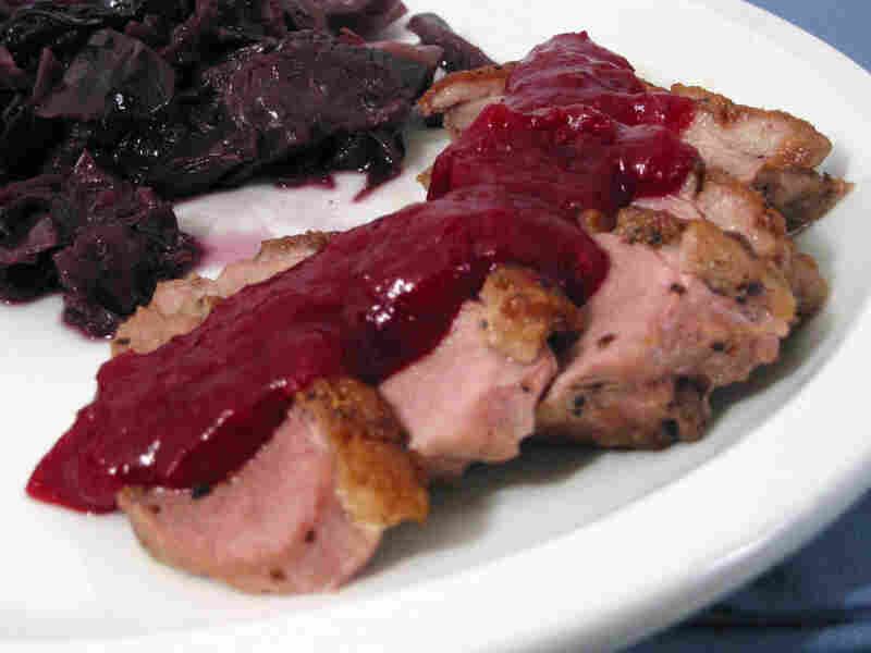 Pan-Roasted Duck Breasts With Cranberry Coulis