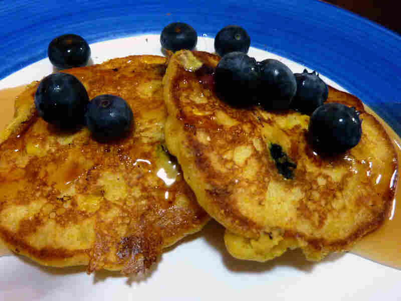 Sweet Corn And Blueberry Pancakes