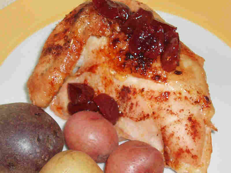 Savory Roast Chicken With Maraschino Cherry Compote