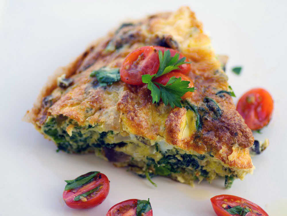 Broccoli Rabe And Mushroom Frittata With Grape Tomato Salsa