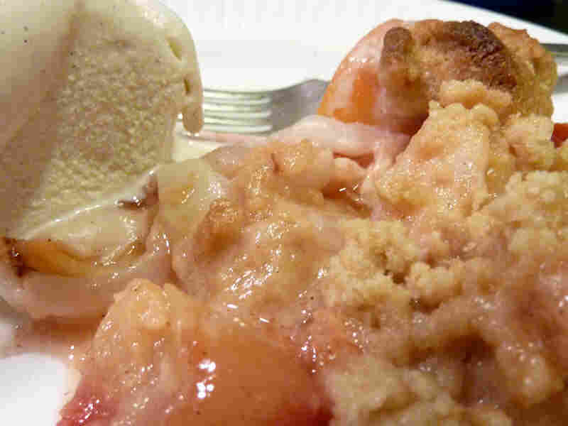 Lychee-Plum-Apricot Crumble