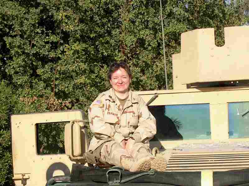 Dyarman in Iraq, December 2005. A few weeks later she would be involved in two bomb blasts, resulting in her traumatic brain injury. "One of the first things you learn as a soldier is that you never leave a man behind," said Dyarman. "I was left behind." 