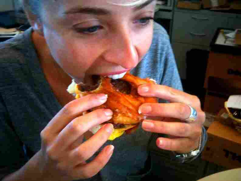 Eva eats the Lady's Brunch Burger