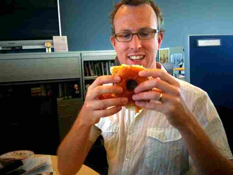 Mike marvels at the Lady's Brunch Burger
