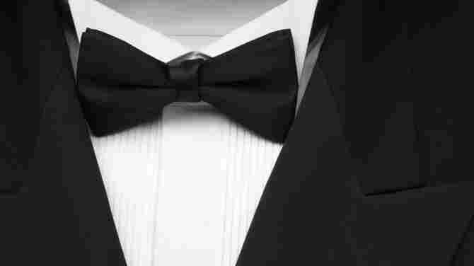 tuxedo close-up on bow tie