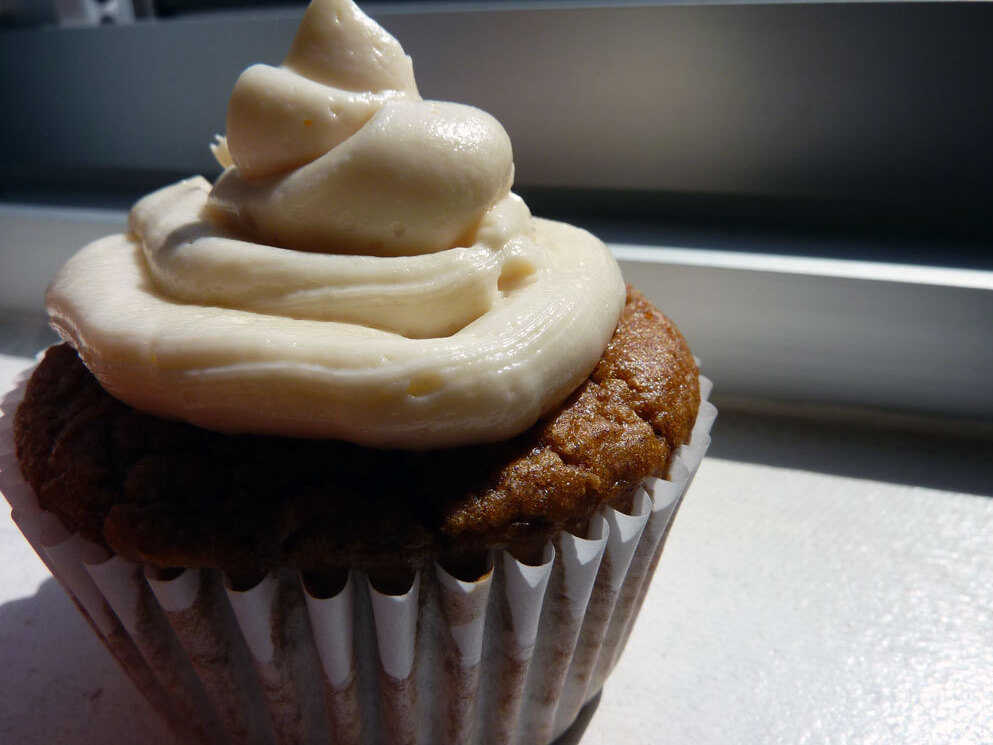 Pumpkin Cupcakes With Cream-Cheese Frosting