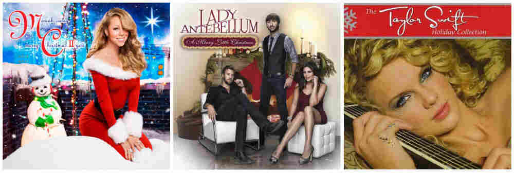 Christmas albums by Mariah Carey, Lady Antebellum and Taylor Swift