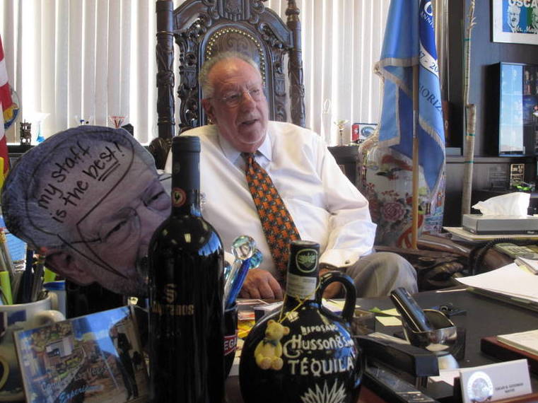 Las Vegas Mayor Oscar Goodman's office reflects his buoyant personality. (NPR)