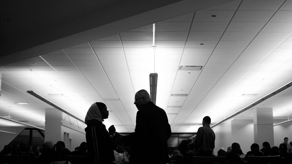 A CeaseFire meeting in southwest Chicago. The program stages group interventions  in risky neighborhoods and works with gang members to help decrease shootings  and killings. (NPR)