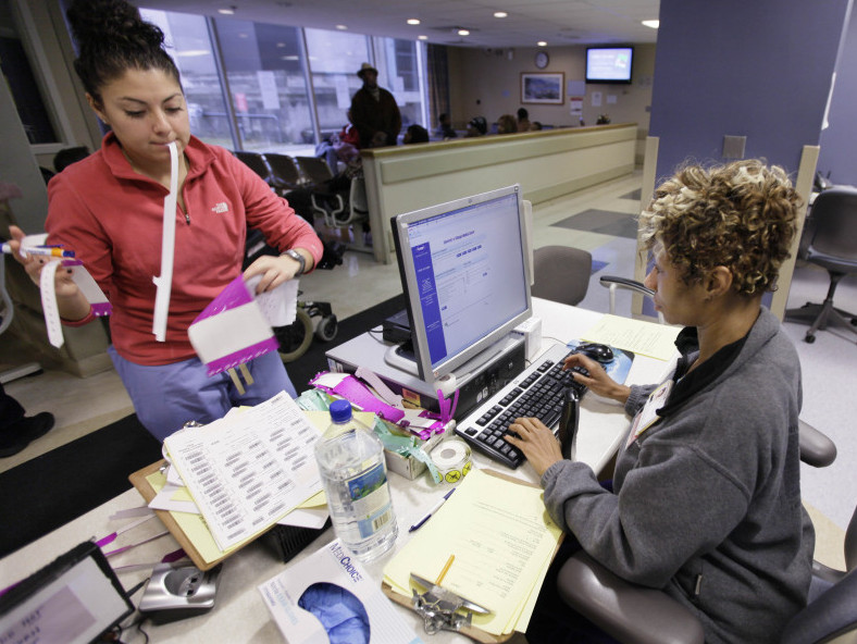 Despite Positive Signs, Jobs Still Hard To Find 1 Triage nurses work to admit and to screen patients in the emergency waiting room of the University of Chicago Medical Center. The nursing profession kept hiring even during the recession.