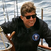 President Kennedy sails aboard the  Manitou off the coast of Maine, Aug. 12, 1962.