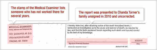 Death Certificate: Wrong Medical Examiner and no signature