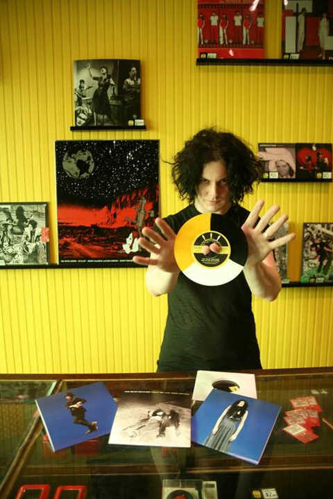 Jack White in his store, Third Man Records.