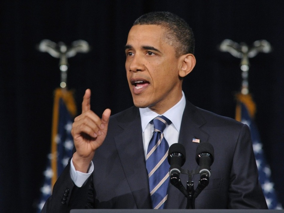 President Obama speaks on fiscal policy Wednesday at George Washington University in Washington, D.C. (Mandel Ngan/AFP/Getty Images)