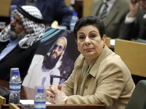Hanan Ashrawi, a member of the Palestinian Legislative Council, says that uniting Palestinians is the only way to bring stability to the region and push forward the peace process. Here, she listens during a session of the Palestinian Parliament on March 27, 2006. Hanan Ashrawi, a member of the Palestinian Legislative Council, says that uniting Palestinians is the only way to bring stability to the region and push forward the peace process. Here, she listens during a session of the Palestinian Parliament on March 27, 2006.