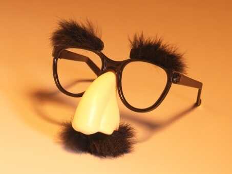 Classic glasses and nose disguise.