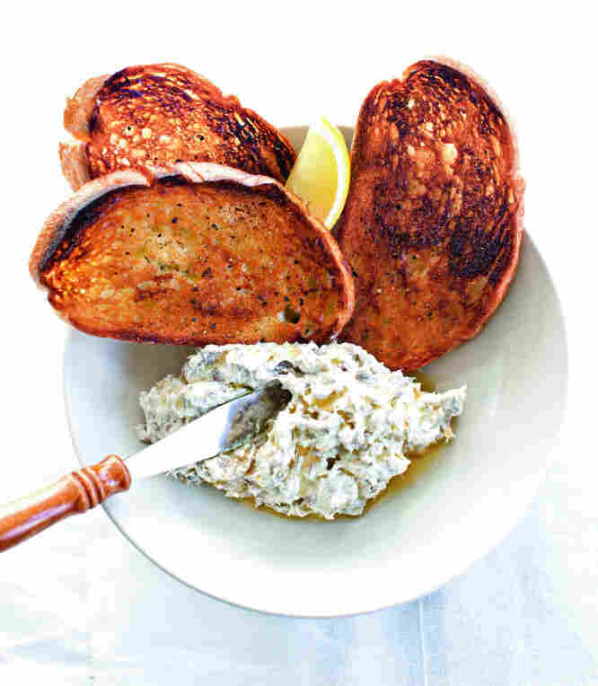 Smoked Bluefish Spread with Toasted Bread and Olive Oil