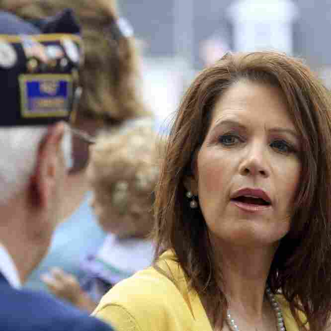 Rep. Michele Bachmann talks with veterans after marching in a Memorial Day parade, Monday, May 30, 2011 in North Hampton, N.H. Rep. Michele Bachmann talks with veterans after marching in a Memorial Day parade, Monday, May 30, 2011 in North Hampton, N.H.