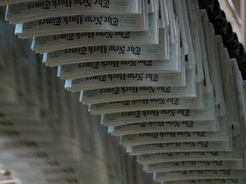 <em></em>In <em>Page One,</em> Andrew Rossi provides an extended glimpse of <em>The New York Times</em> through the keyhole of its media desk. (Magnolia Pictures)