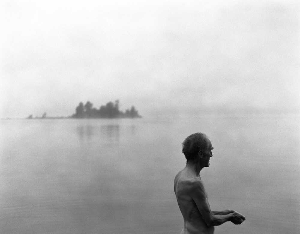 Bob Hardman stands in a lake in the Adirondack Mountains in August 2008.