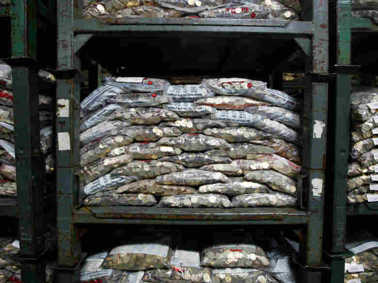 The coin storage area of the Federal Reserve Bank of Richmond's Baltimore Branch.