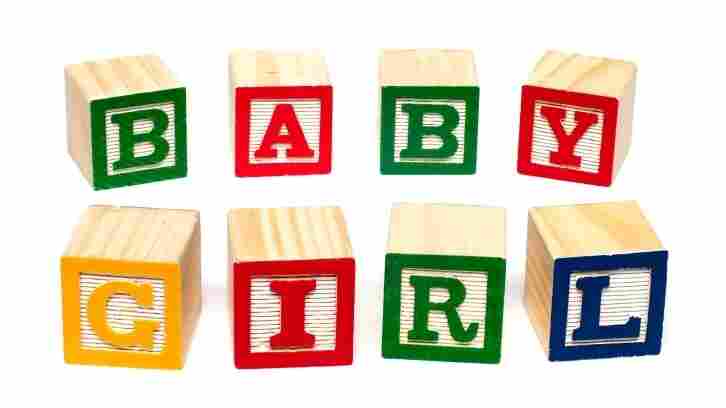 Blocks that spell out "baby girl."