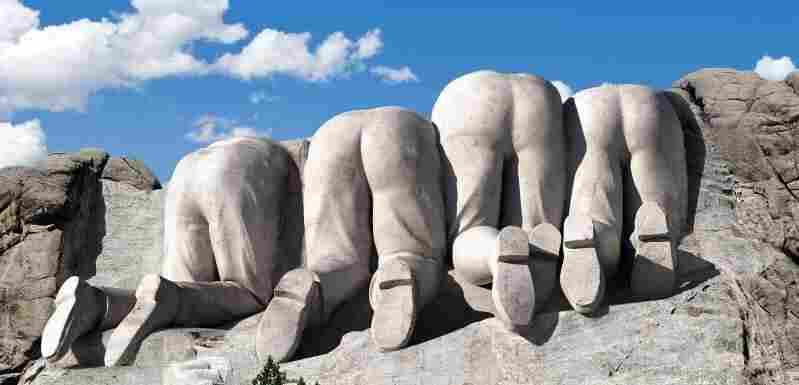 The back side of Mt. Rushmore.